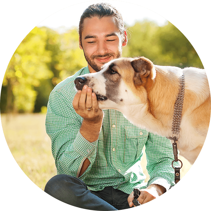 man and his dog
